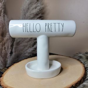 Rae Dunn "Hello Pretty" Jewelry Stand